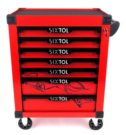 Dielenský vozík na náradie MECHANIC TROLLEY KEVIN RED, 7 zásuviek