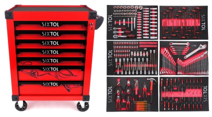 Dielenský vozík na náradie MECHANIC TROLLEY KEVIN RED 274, 7 zásuviek, 274 ks náradia