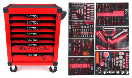 Dielenský vozík na náradie MECHANIC TROLLEY KEVIN RED 326, 7 zásuviek, 326 ks náradia