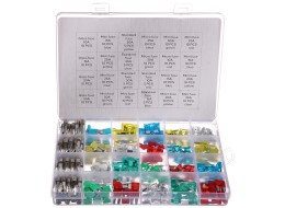 Sada nožových a sklenených automobilových poistiek MECHANIC FUSE SET 215