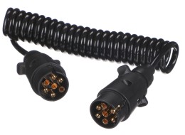 Prepojovací špirálový kábel zástrčky ťažného zariadenia TRAILER CABLE 3, 7-7pin, 3 m