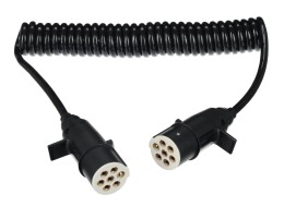 Prepojovací špirálový kábel 7pin typ S TRAILER CABLE 10, plastová zástrčka, 24V, 3,5 m