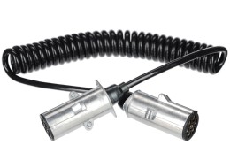 Prepojovací špirálový kábel 7pin typ N TRAILER CABLE 13, kovová zástrčka, 24V, 3,5m