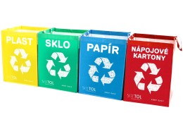 Tašky na triedený odpad SORT EASY 4 CARTON, 30x30x40 cm, 4x36 l, 4 ks