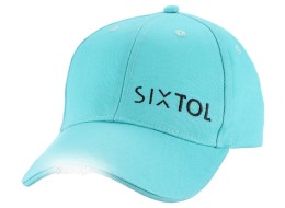 Šiltovka s LED svetlom B-CAP 25 lm, nabíjateľná, USB, univerzálna veľkosť, tyrkysová