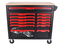 Dielenský vozík s náradím MECHANIC TROLLEY TITAN 1559, 13 zásuviek, 1559 ks náradia