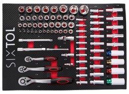 Modul s náradím do dielenského vozíka MECHANIC TOOL TRAY 6, 80 ks