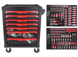 Dielenský vozík na náradie MECHANIC TROLLEY KEVIN 182, 7 zásuviek, 182 ks náradia