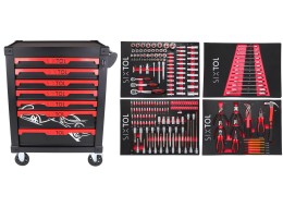 Dielenský vozík na náradie MECHANIC TROLLEY KEVIN 210, 7 zásuviek, 210 ks náradia
