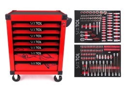 Dielenský vozík na náradie MECHANIC TROLLEY KEVIN RED 182, 7 zásuviek, 182 ks náradia