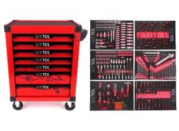 Dielenský vozík na náradie MECHANIC TROLLEY KEVIN RED 274, 7 zásuviek, 274 ks náradia