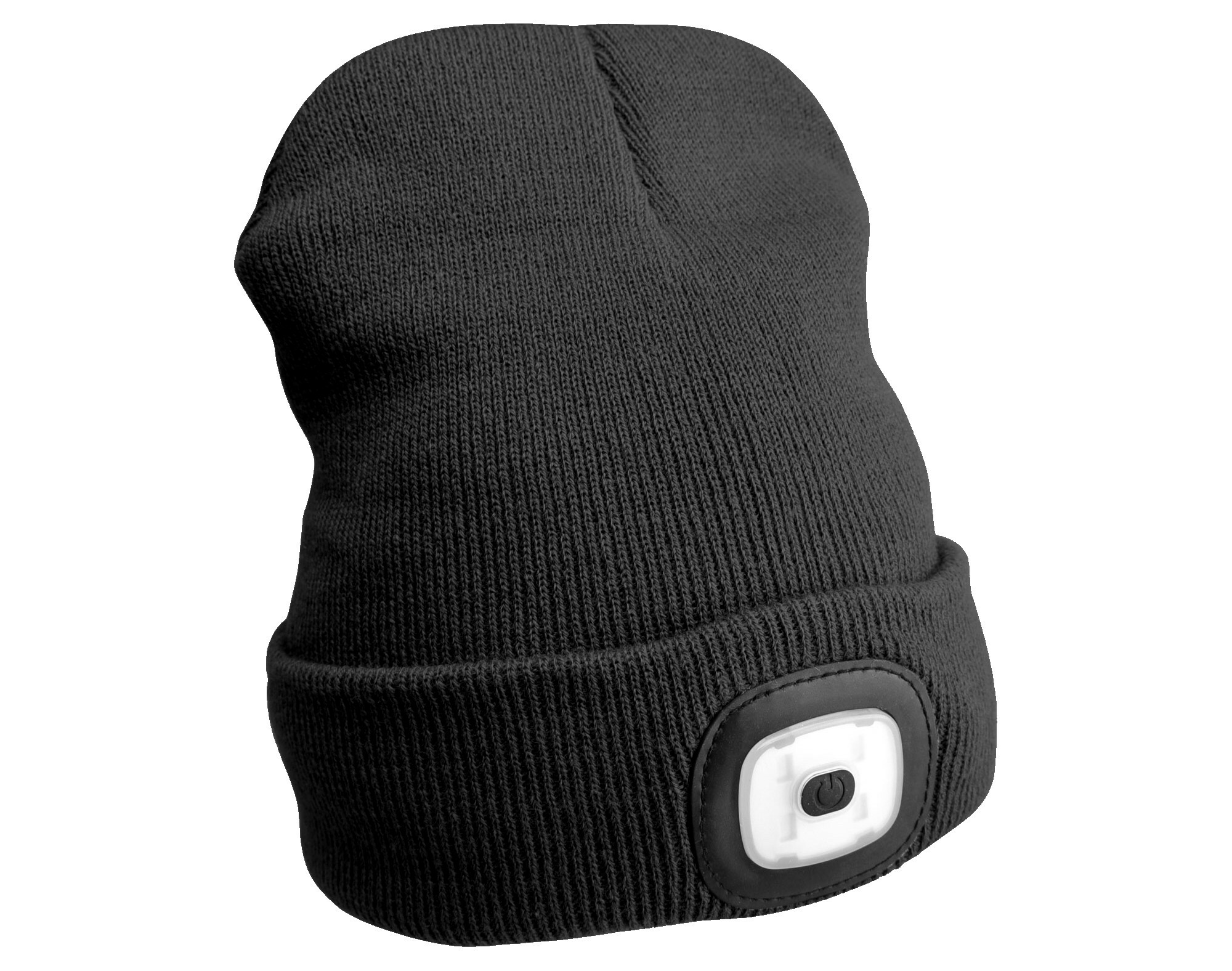 Čiapka s čelovkou 180 lm, nabíjateľná, USB, univerzálna veľkosť, bavlna/PE, čierna