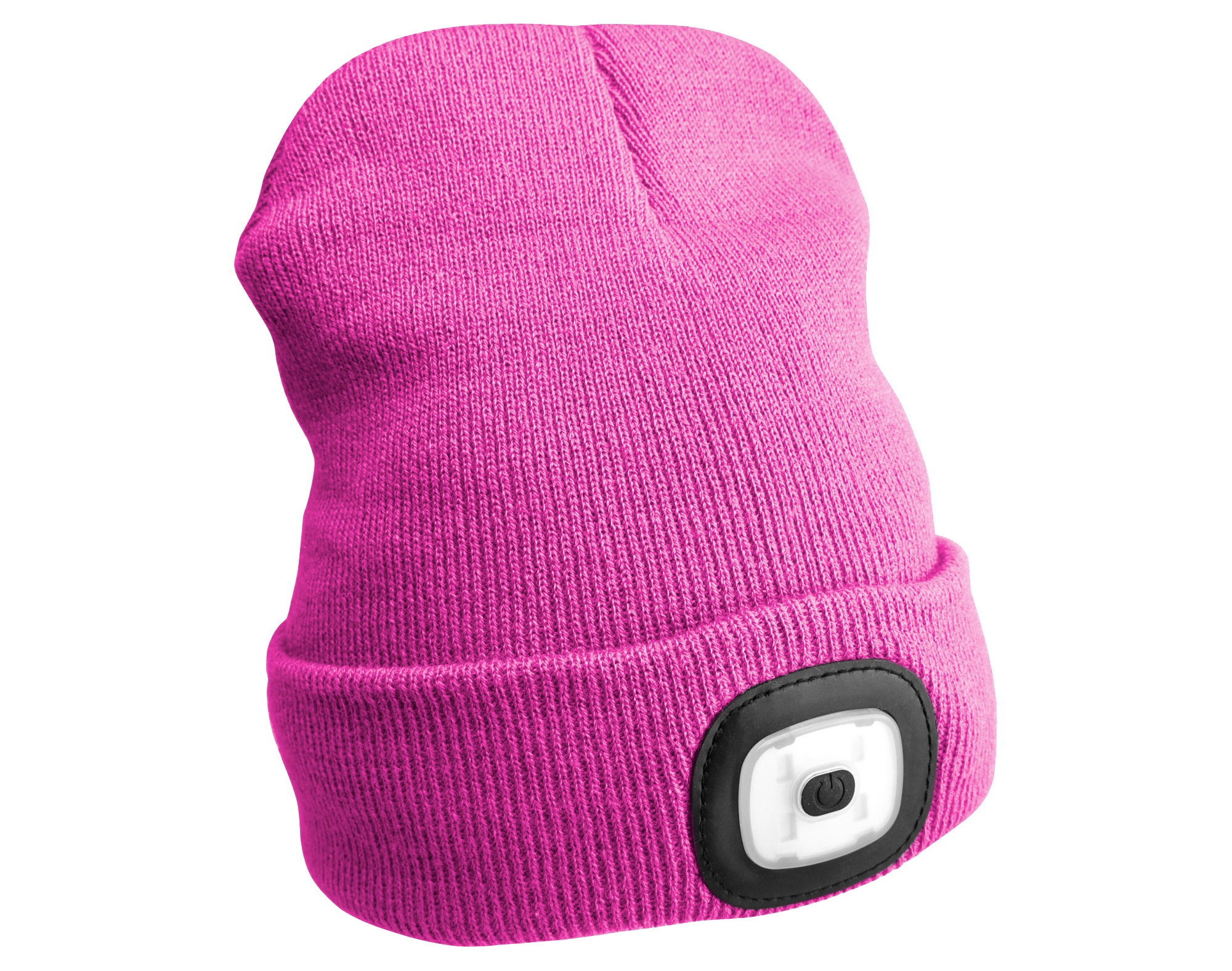 Čiapka s čelovkou 180 lm, dobíjacia, USB, univerzálna veľkosť, bavlna/PE, ružová