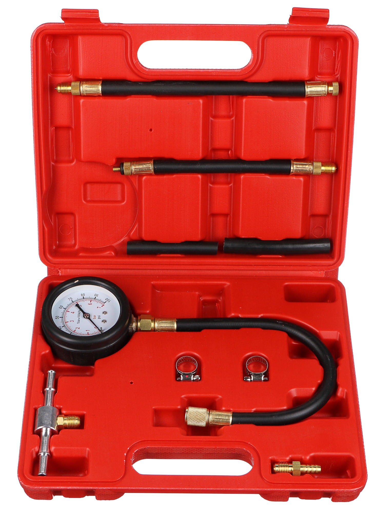 Sada pre testovanie tlaku benzínových motorov MECHANIC ENGINE TESTER 10, 0-7bar, 10 ks