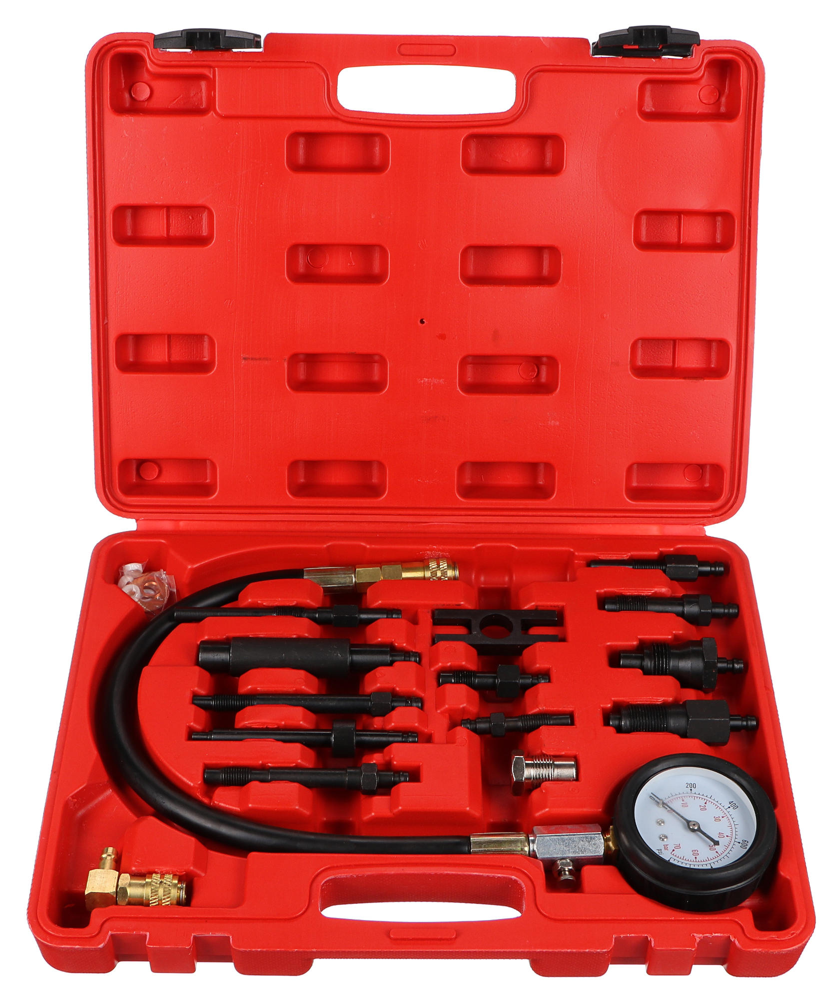 Sada pre testovanie kompresie naftových motorov MECHANIC ENGINE TESTER 23, 0-70bar, 23 ks