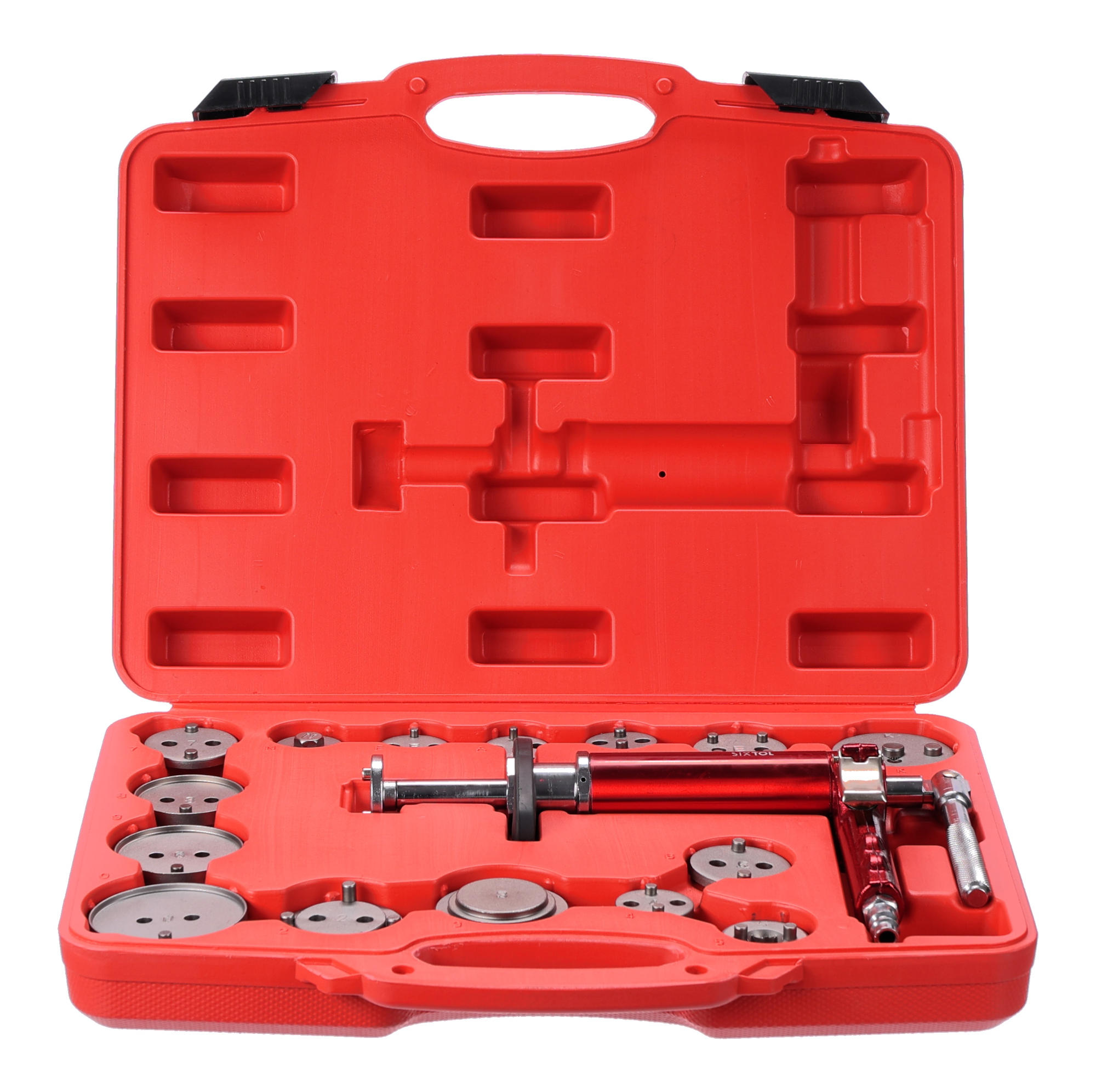 Pneumatický stláčač brzdových piestov MECHANIC BRAKE SET PNEU 16, sada 16 ks