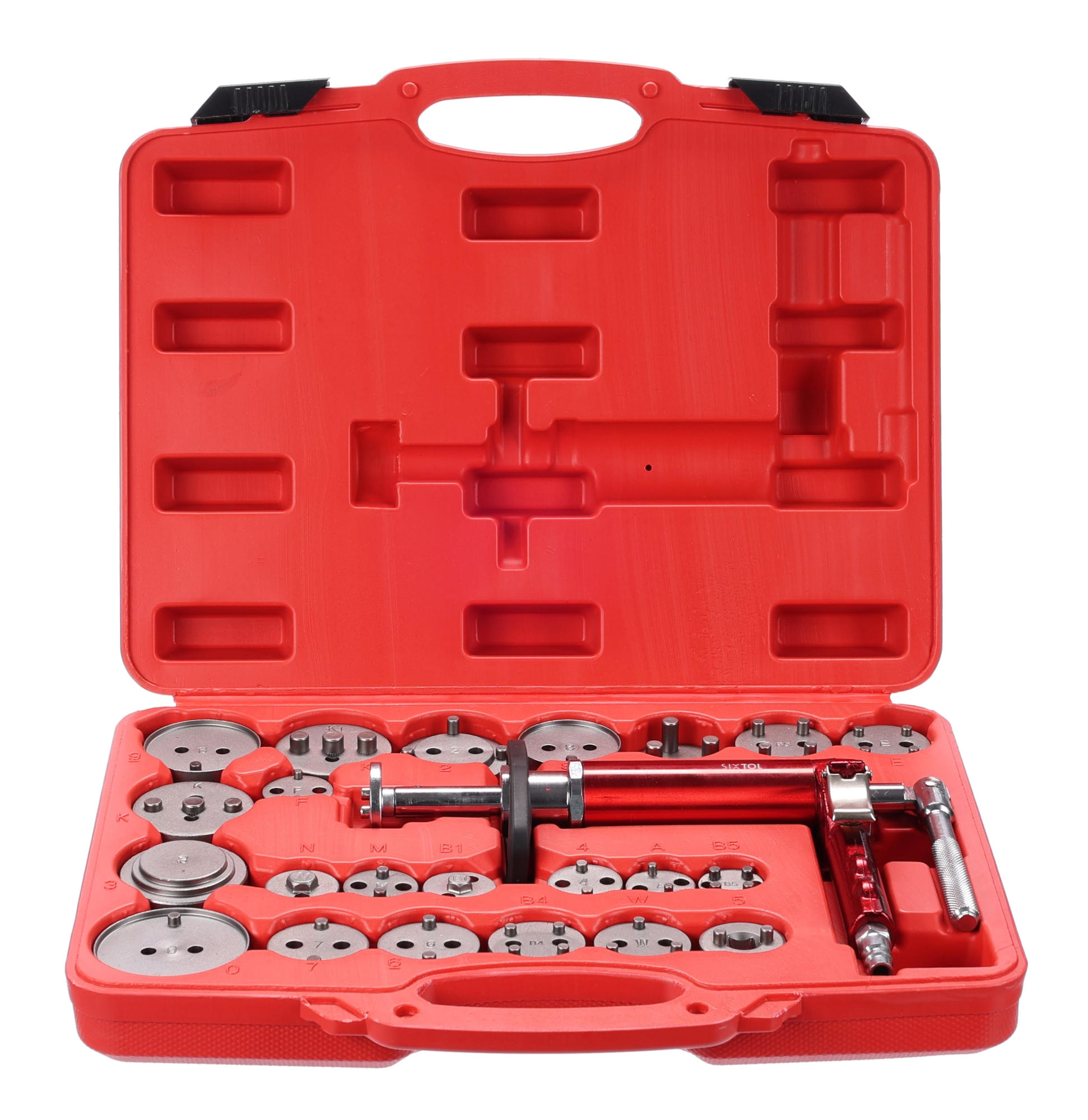 Pneumatický stláčač brzdových piestov MECHANIC BRAKE SET PNEU 23, sada 23 ks