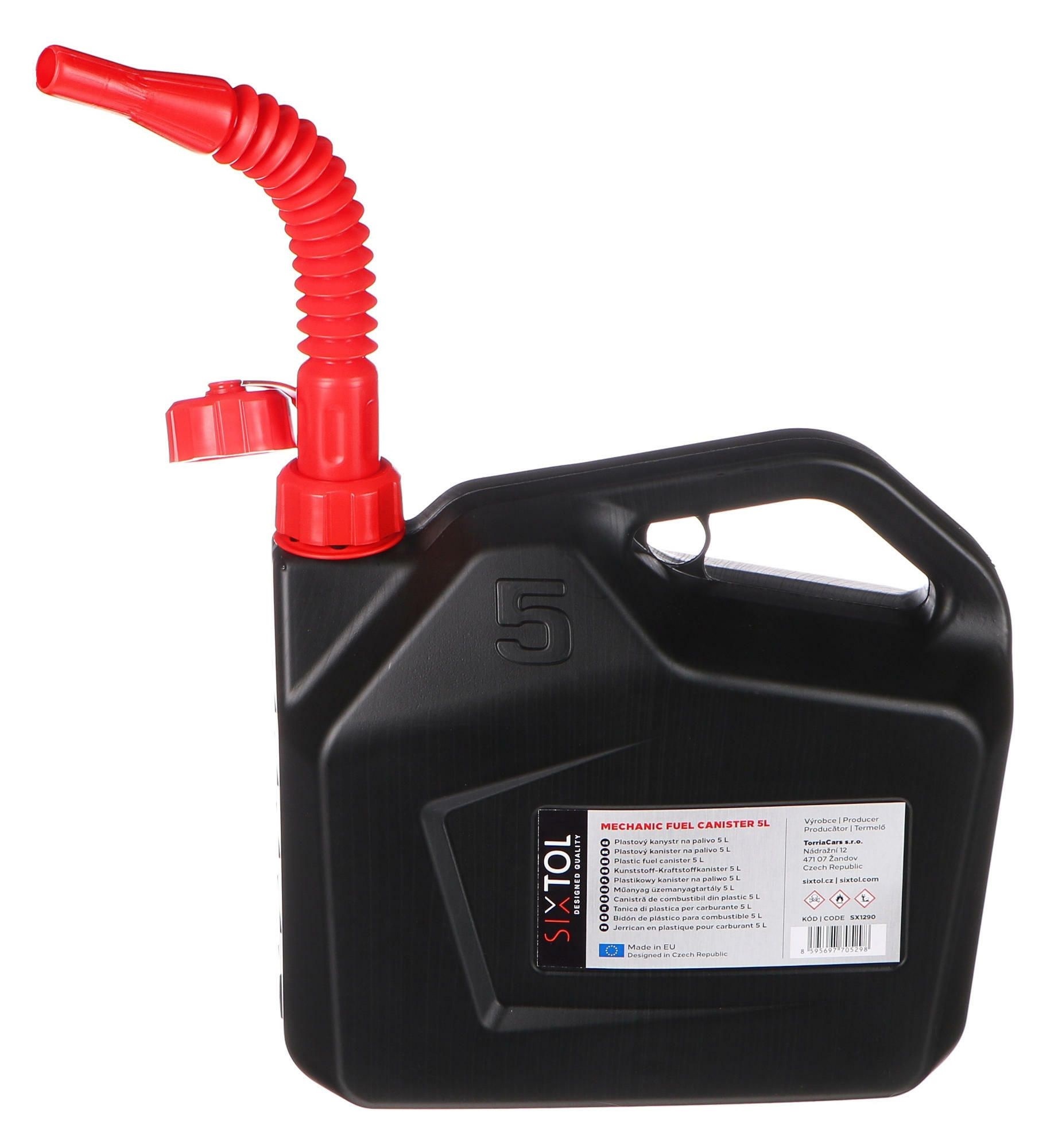 Kanister plastový MECHANIC FUEL CANISTER 5L, čiern