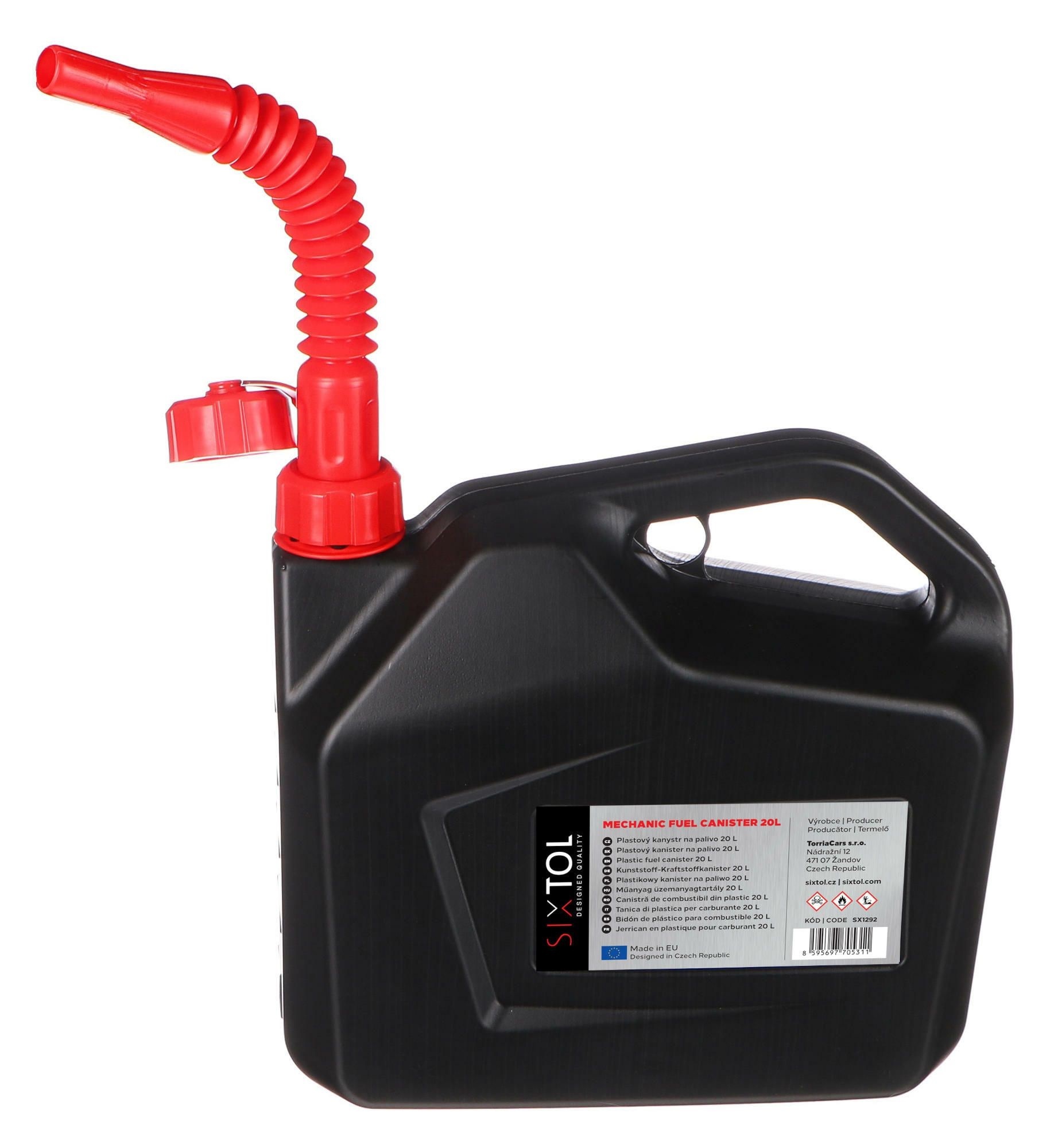 Plastový kanystr MECHANIC FUEL CANISTER 20L, čierny