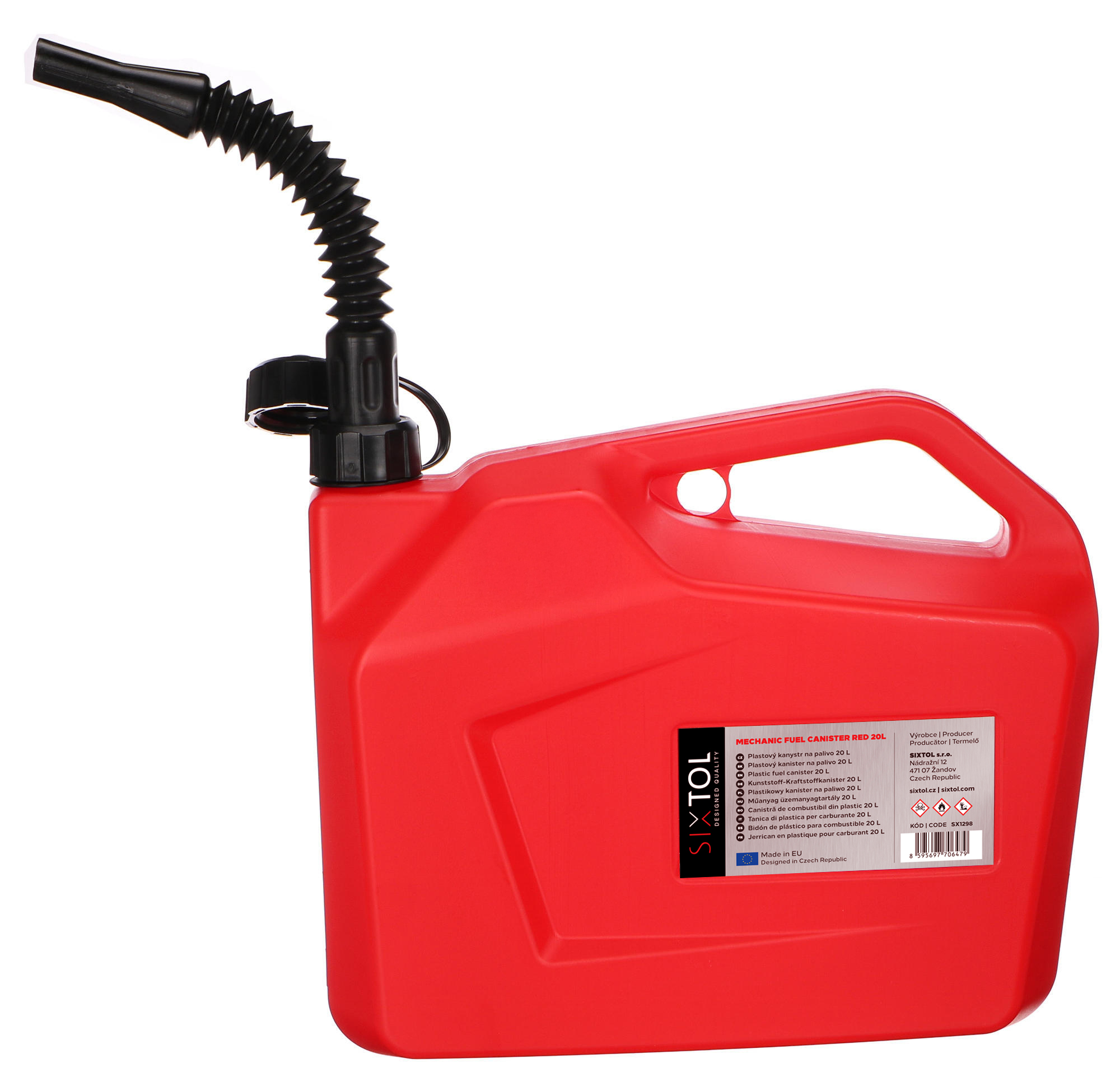 Plastový kanystr MECHANIC FUEL CANISTER RED 20L, červený
