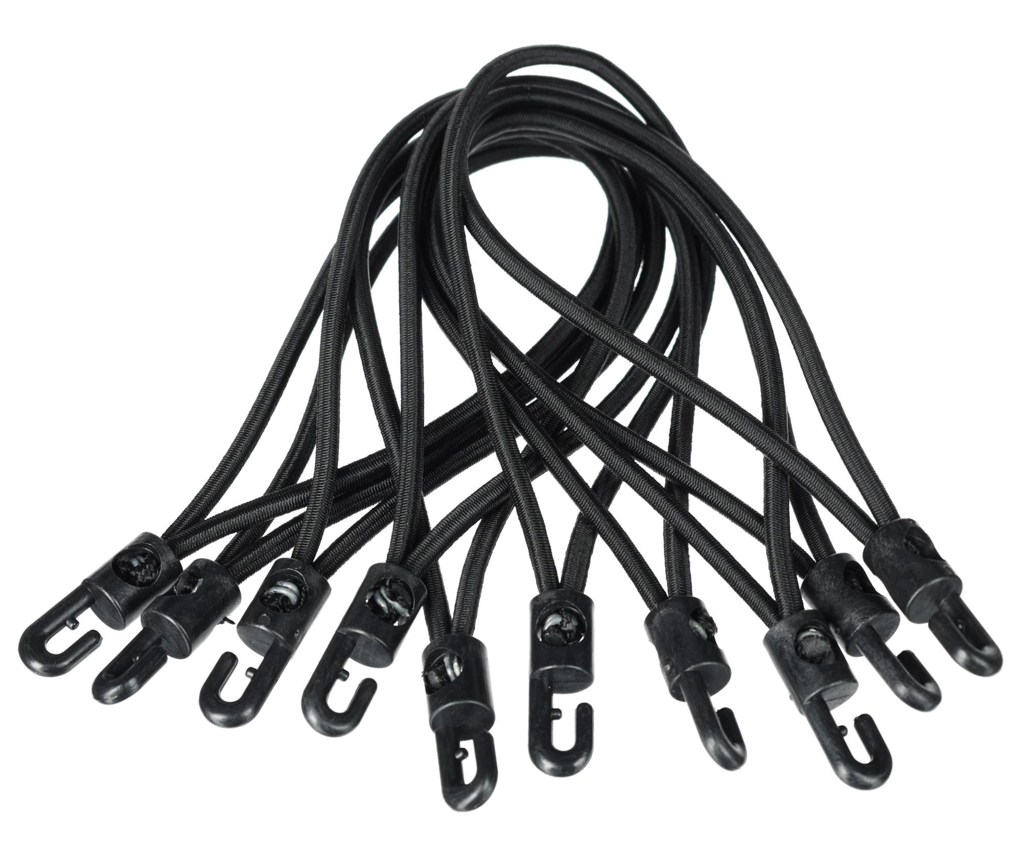 Sada upínacích gúm s plastovým hákom CARGO CORD SET 2, 20 cm, 10 ks