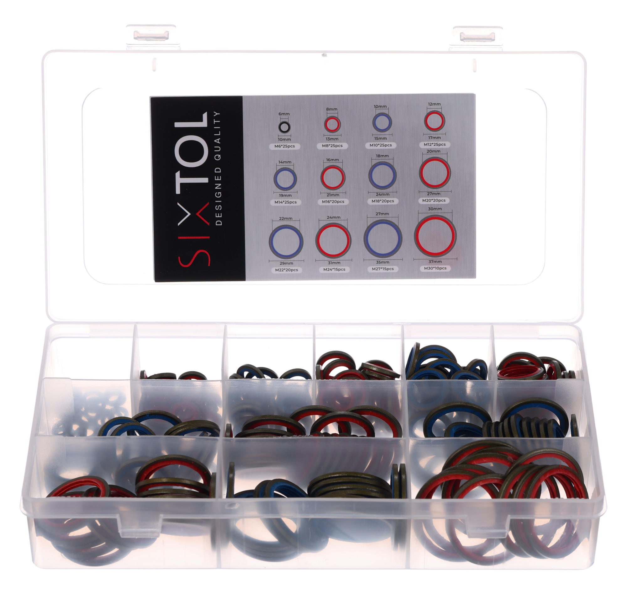 Sada hydraulických tesnení s gumeným límcom MECHANIC RING SET 4, 245 ks