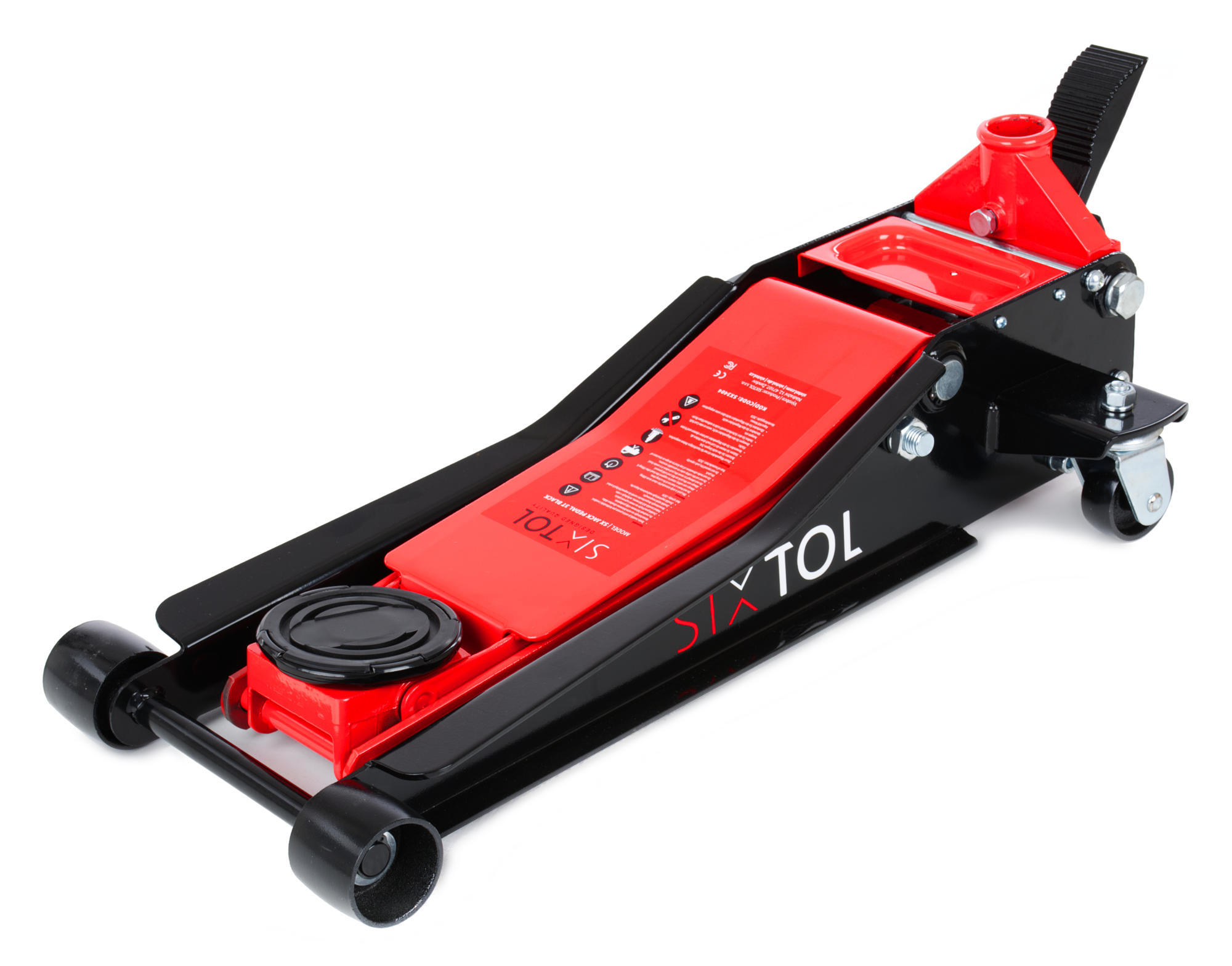 Fotografia produktu: Sixtol Pojazdný hydraulický zdvihák heavy-duty 3T nízkoprofilový, s pedálom SX JACK PEDAL 3T BLACK