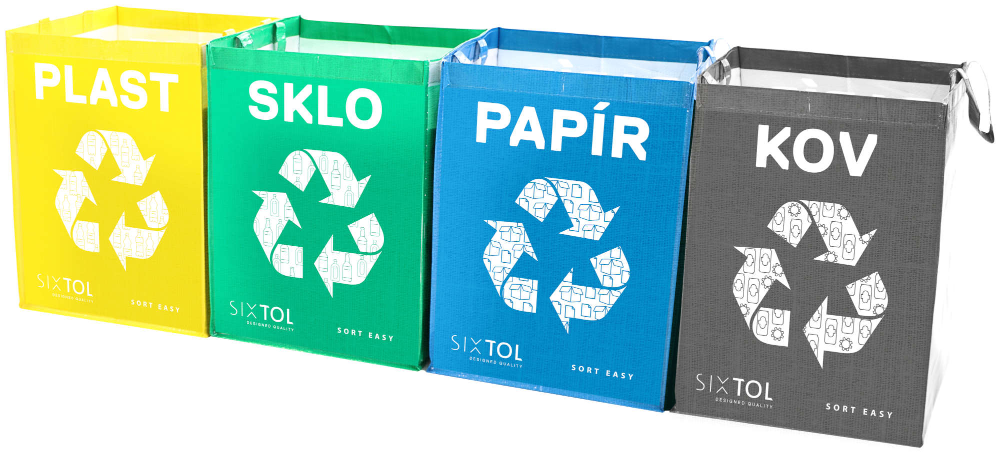 Tašky na triedený odpad SORT EASY 4 METAL, 30x30x40 cm, 4x36 l, 4 ks