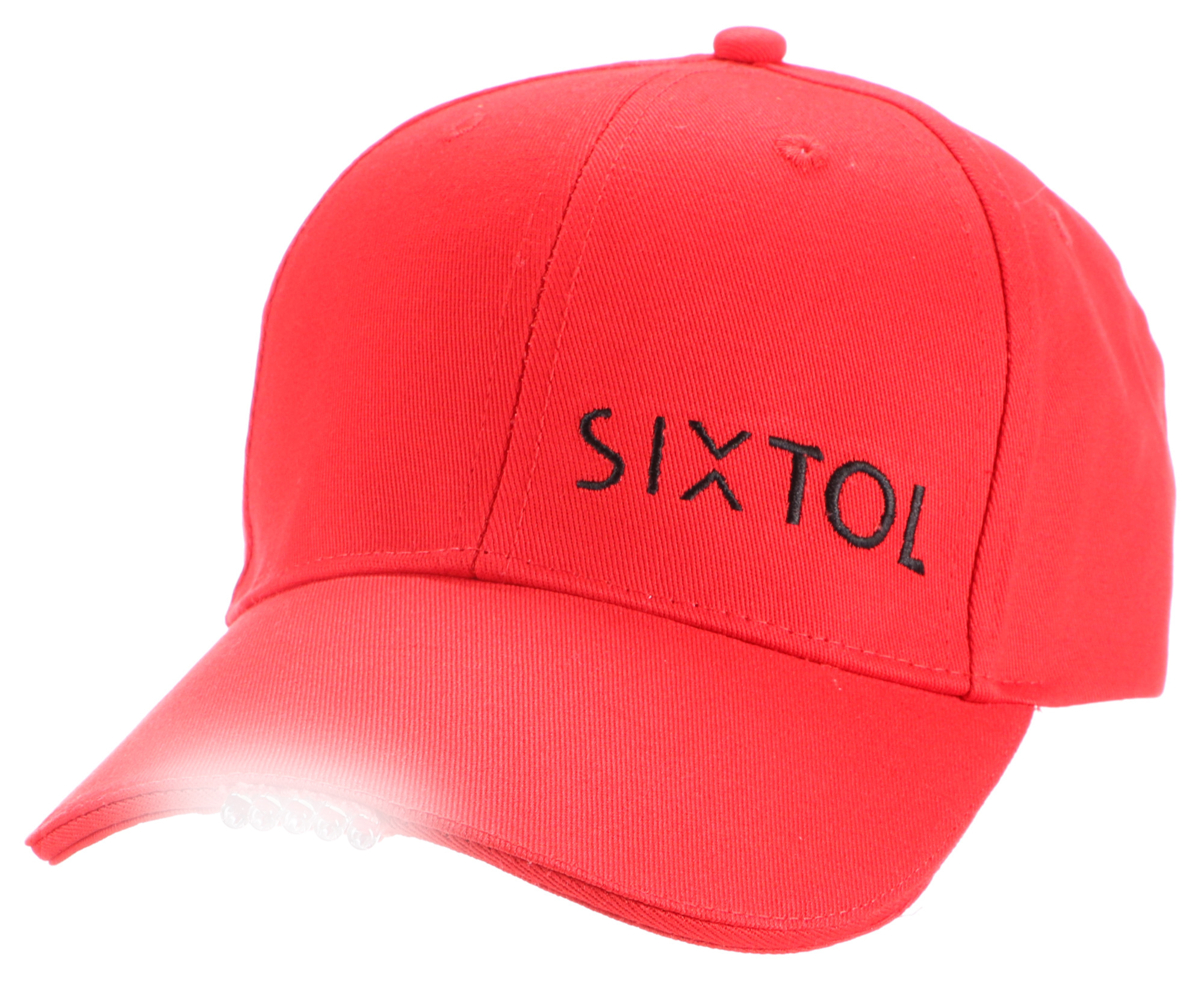 Šiltovka s LED svetlom B-CAP 25 lm, dobíjateľná, USB, univerzálna veľkosť, červená