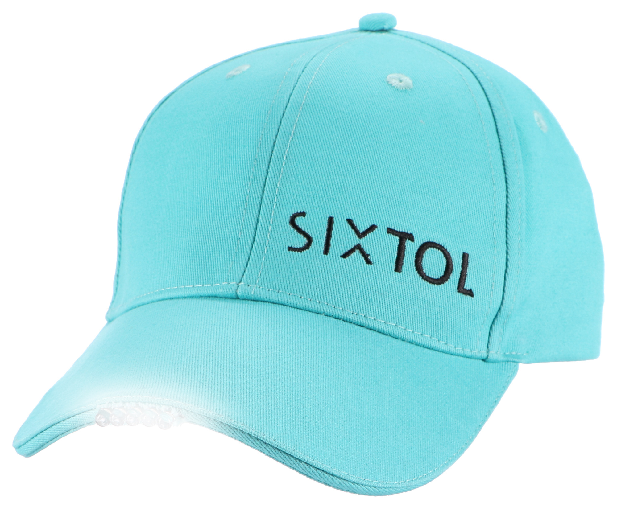 Šiltovka s LED svetlom B-CAP 25 lm, dobíjateľná, USB, univerzálna veľkosť, tyrkysová