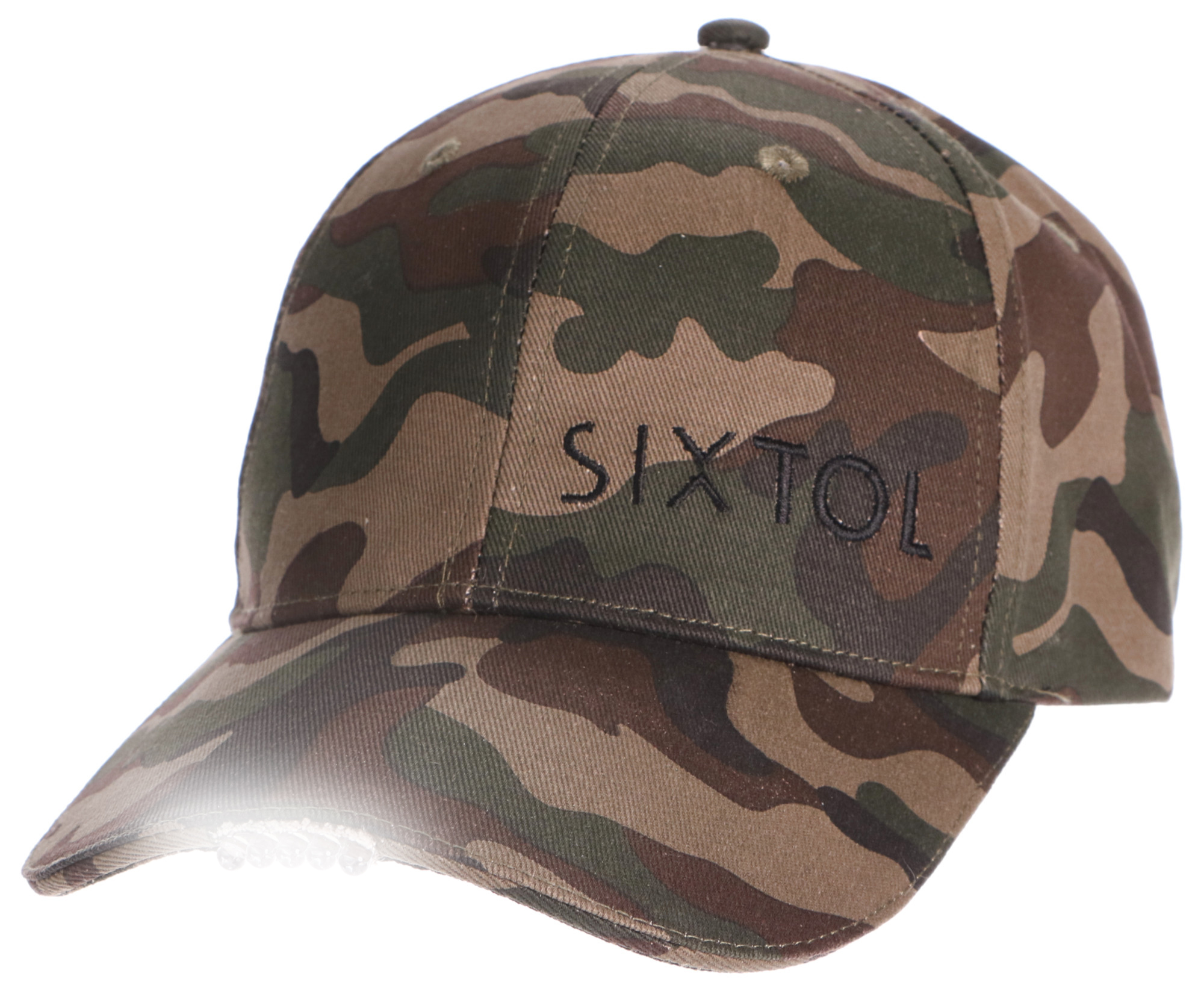 Šiltovka s LED svetlom B-CAP 25 lm, nabíjateľná, USB, univerzálna veľkosť, maskáčová