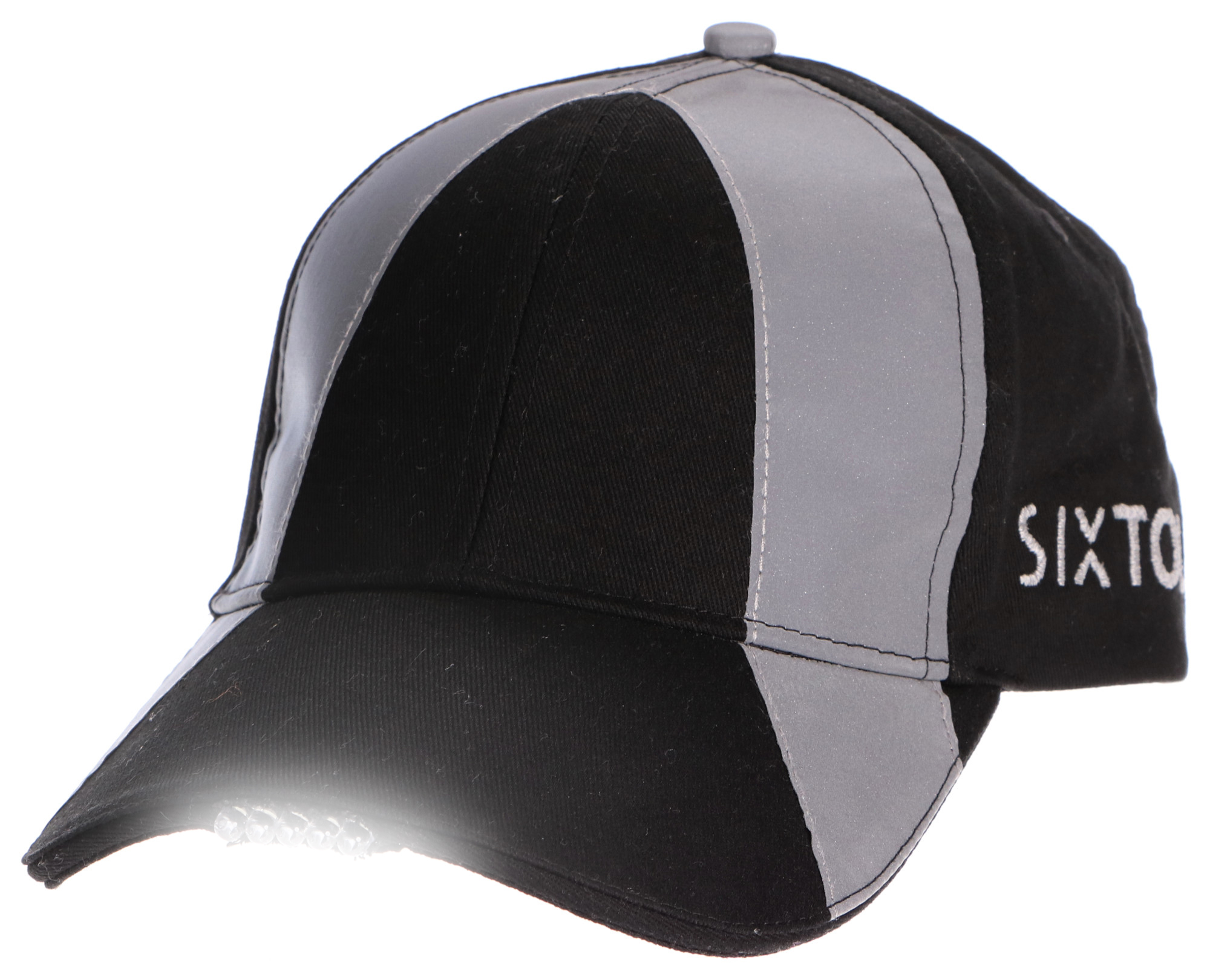 Reflexná šiltovka s LED svetlom B-CAP SAFETY 25 lm, nabíjateľná, USB, uni veľkosť, čierna
