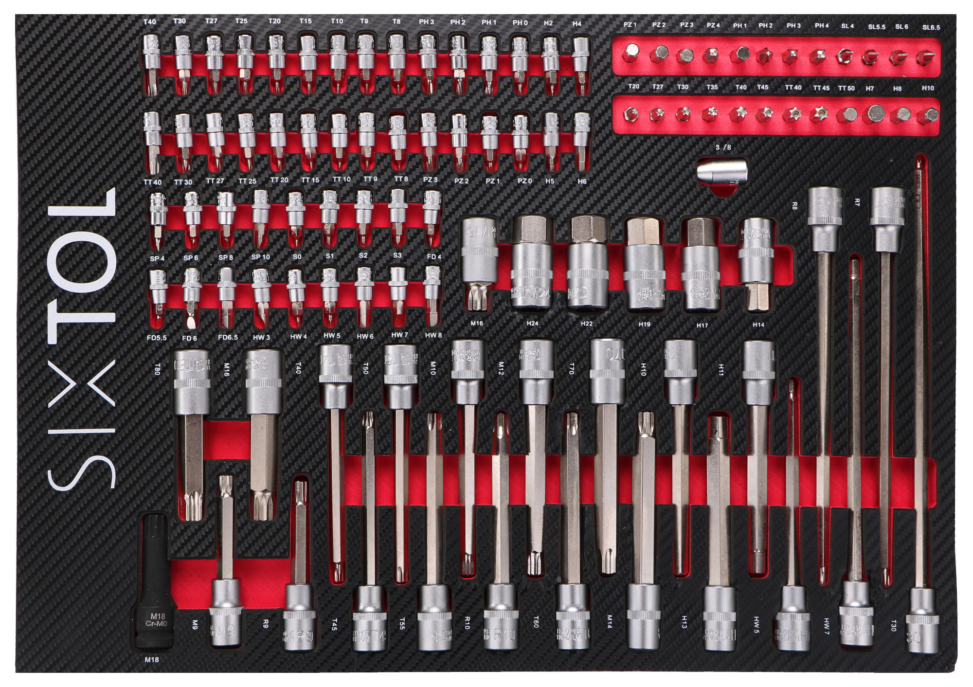 Modul s náradím do dielenského vozíka MECHANIC TOOL TRAY 2, 102 ks
